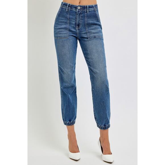 RISEN High Rise Ankle Jogger Jeans - RDP5652X - Size 1XL - Picture 1 of 6